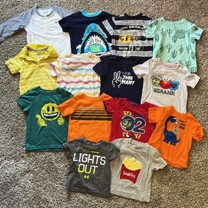 14 Piece Toddler Boy 2T Shirt Lot.